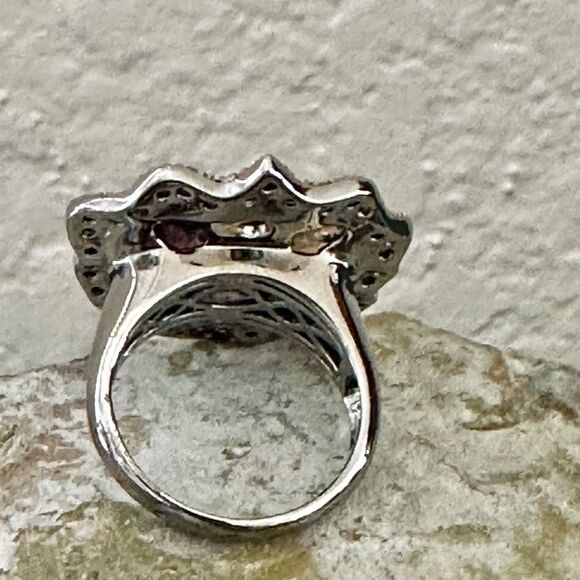 Michelle Albala Sterling Silver & 18k Gold Vermeil Multi-Gemstone Statement Ring - Picture 8 of 14